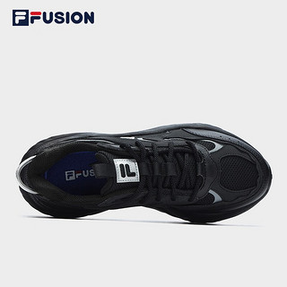 FILA FUSION斐乐潮牌CONCH DX女鞋潮流运动鞋秋休闲跑步鞋 黑/银色-BS 38.5