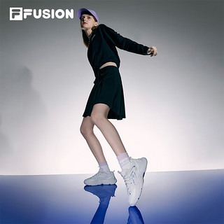 FILA FUSION斐乐潮牌CONCH DX女鞋潮流运动鞋秋休闲跑步鞋 雨雾灰/兰絮紫-NO 36.5