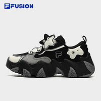 FILA FUSION斐乐潮牌STARFISH-CVS女鞋厚底鞋冬季帆布鞋 黑/奶白-BG 38.5