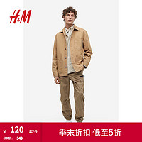 H&M男装休闲裤春季轻户外机能工装慢跑裤修身长裤1200796 米色 175/96 175/96A