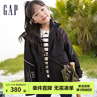 Gap男童冬季2023新款LOGO三合一羽绒服外套720940儿童装连帽夹克 黑色 160cm(XXL)