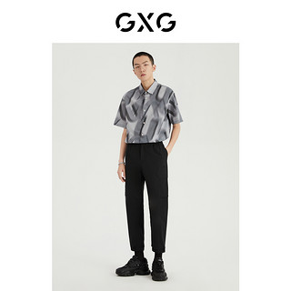 GXG男装 夏日海风系列黑色工装休闲裤 2022年夏季 黑色 185/XXL