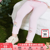 PawinPaw卡通小熊童装2023年春女童裤子修身打底裤透气舒适