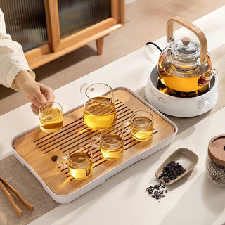 忆壶茶（YI HU TEA）蒸煮茶壶煮茶器玻璃泡茶壶电陶炉加热烧水壶家用围炉功夫茶具套装 【至尊版】10件套