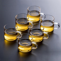 忆壶茶(YI HU TEA) 玻璃杯子耐热小品茗杯茶具配件加厚功夫花茶杯套装家居办公水杯 6只装套组(100ml)