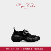 ROGERVIVIER/2024夏季RV女鞋Viv Run织物轻便运动休闲鞋 黑色 36