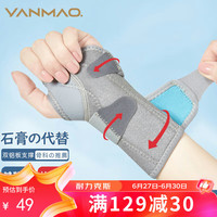 艳茂 运动护腕护具男扭伤腱鞘保护带护套固定支具骨折女护掌 左手 灰色【左手】单只装