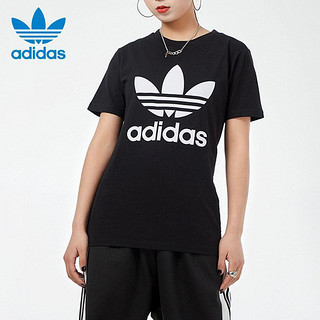 adidas 阿迪达斯 ORIGINALS TREFOIL TEE 女子运动T恤 GN2896 黑色 L