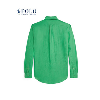 Polo Ralph Lauren 拉夫劳伦 男装 24年春经典版型亚麻衬衫RL18095 300-绿色 S