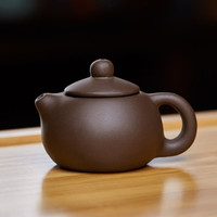 尊壶把把壶迷你指尖壶小紫砂壶宜兴把玩壶小容量倒立茶壶茶宠茶桌摆件 西施把把壶 紫泥 10ml