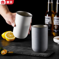 莱贝（RYBACK）304不锈钢水杯家用防摔水杯茶杯牛奶杯咖啡杯啤酒杯饮料冷饮水杯 灰色