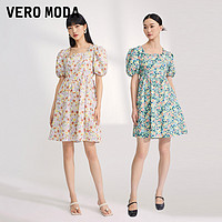 VERO MODA 奥莱连衣裙子夏季清仓浪漫碎花时尚泡泡袖修身茶歇