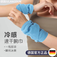 斯朗盾冷感运动腕巾夏季跑步速干擦汗巾男女吸汗毛巾运动装备手腕汗巾 晨雾灰【冷感速干腕巾】
