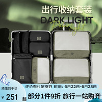 m square旅行收纳洗漱套装 行李衣服收纳袋整理包洗漱袋 7件套极夜黑