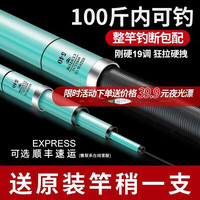 拓水浪尖大物竿武汉手杆超轻超硬28调19调十大台钓竿钓鱼竿鲫鲤鱼竿 5.4m 5H28调休闲版+大礼包