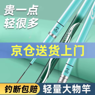 蓝头鱼邓老师浪尖鱼竿钓鱼竿台钓竿十大鲤鱼竿鲫鱼竿大物竿品牌 4.8m 逆丝19调竞技版【断杆免配】