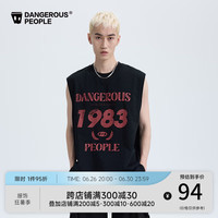Dangerous people薛之谦dsp复古印花圆领休闲百搭无袖开叉背心上衣
