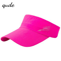 趣得网球帽男士帽子男女夏款运动户外遮阳速干空顶休闲防晒出游骑车薄款跑步登山 空顶 双印 梅红色 55-61厘米 三个规格都可以调节