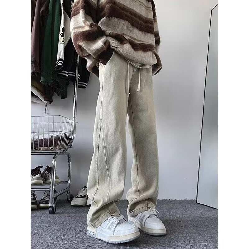  沐发 微喇叭 男士牛仔裤