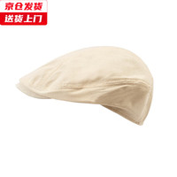 槿城复古前进帽男女亚麻日系鸭舌帽春夏季雅痞透气文艺画家帽子M232 薄款前进帽-米色 M（56-58cm）
