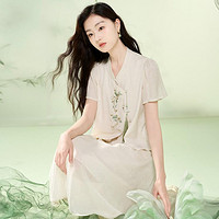X.YING 香影 新中式轻国风套装裙时尚刺绣半身裙两件套裙装
