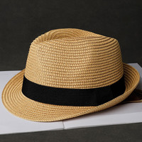 苏木佰（SOMUBAY）中老年人帽子男夏天礼帽遮阳帽休闲防晒英伦爵士帽爸爸透气草帽男