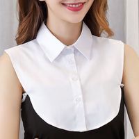 卡维泽 CAVIEZEL假领子女士百搭假领秋冬白色假衣领衬衫衬领装饰领立领镂空娃娃领 白色职业方领-均码