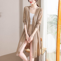 歌米拉(Gemila)冰丝针织开衫女薄款中长款夏装