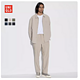  UNIQLO 优衣库 男装空气感快干弹力轻型休闲长裤宽松463852 471024 467821　