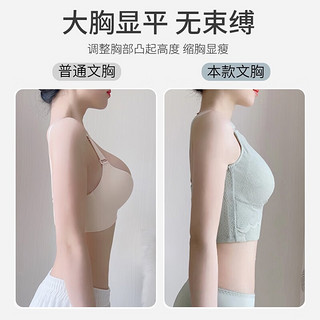 颂梵希（SONGFANXI）内衣女大胸显小薄款聚拢收副乳调整型防下垂胖mm大码文胸罩夏季 翡翠绿 42D/95D 42/95D