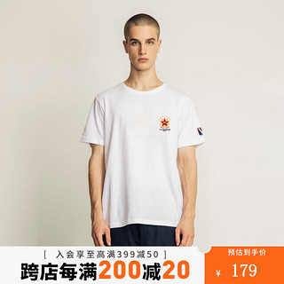 AKCLUBCOCOS联名企划胜利日星形徽章合体版印花休闲短袖T恤男2200800 米白 S