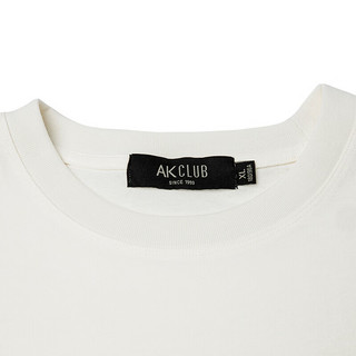 AKCLUBCOCOS联名企划胜利日星形徽章合体版印花休闲短袖T恤男2200800 米白 2XL