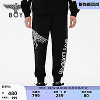 BOY LONDON 潮牌长裤中性风春夏老鹰LOGO印花束脚运动休闲裤N15004 黑色 M