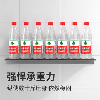 力利美厨房分层置物架墙上一字隔板卫生间置物架太空铝合金储物架子壁挂 简易【枪灰50CM】