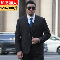 纱格大码西服男套装加肥加大西装外套胖子宽松特大号正装新郎结婚西服