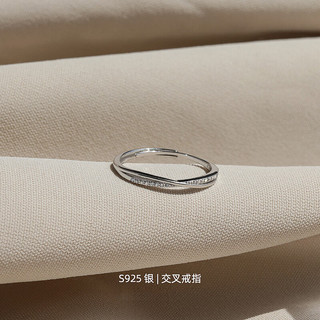 苏十六925银戒指女指环个性开口戒子单身食指尾戒女闺蜜 交叉戒指