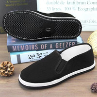 百年利永老北京布鞋男防滑耐磨轻便舒适千层底开车一脚蹬休闲工作劳保单鞋 加厚轮胎底布鞋 43