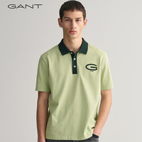 GANT甘特2024春季男装简约纯色短袖polo衫842000905 345-乳白色抹茶 S