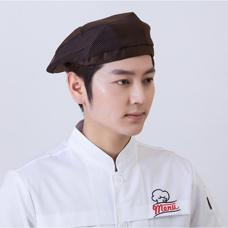 A企名依厨师帽贝雷帽酒店西餐厅后厨男女服务员工作帽餐饮厨房前进帽 黑白格