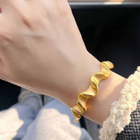 欧颜（OYshipin）黄金绸缎手镯女999足金手链简约时尚 黄金绸缎手镯/金重约10.33克