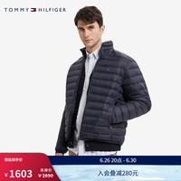 TOMMY HILFIGER秋冬男通勤镶边织带鹅绒绗缝轻暖立领羽绒服夹克外套28065