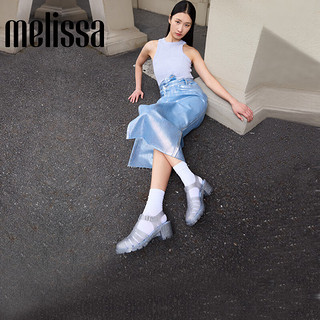 Melissa（梅丽莎）【赵露思同款】Melissa梅丽莎24新款女圆头编织高跟罗马凉鞋35804