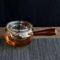 雅集泡茶壶侧把壶茶水分离煮茶壶耐热玻璃茶具公道杯分茶器 侧把壶300ml(内胆可以拆分)