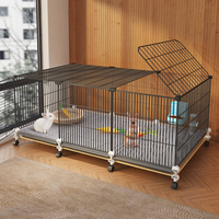蔻丝 Coleshome【带草窝】兔笼兔子笼子大号家用加密兔子笼子养殖荷兰猪笼子 大号【107_37_47】带轮