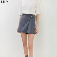 丽丽 LILY【商场同款】2024夏新款女装设计感显瘦A字裙裤西装休闲短裤 525碳黑