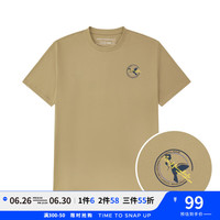 马克华菲【舒适透气】2024夏季款纯棉百搭简约短袖T恤男士圆领针织上衣 姜黄 3XL