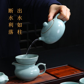 寻汝汝窑茶壶陶瓷汝瓷开片天青色功夫茶具井栏壶冲泡茶壶高档西施壶 经典西施壶(约210ml)