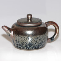 建缘天成 建盏茶具油滴茶壶侧把不烫手天然原矿铁胎茶具陶瓷壶 油滴壶 款式三 400ml