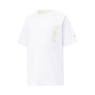 李宁童装儿童短袖T恤男大童24年夏款跑步系列反光透气速干短袖YTSU059-2标准白175