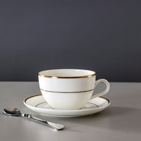 国涛骨瓷咖啡杯高档精致咖啡杯碟金边陶瓷欧式咖啡器具下午茶套装 金边明海